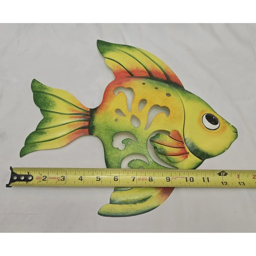 2 - Metal Fish Wall Art Vibrant Decor-Colorful 3D Tropical Fish Lightweight